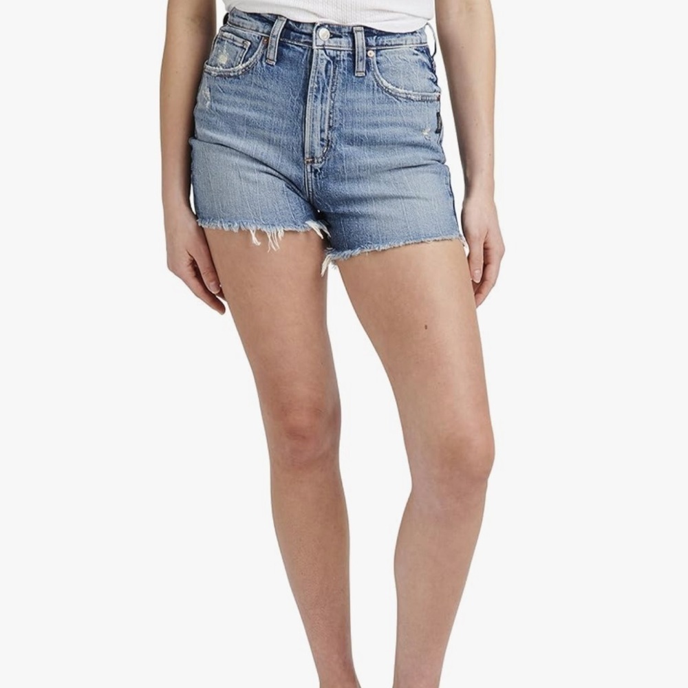 Silver Jeans Co. Women's Highly Desirable High Rise Short, Med Wash RCS262, 32